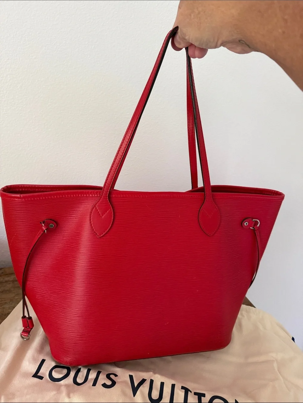 Louis Vuitton Red Epi Leather Hobo Tote